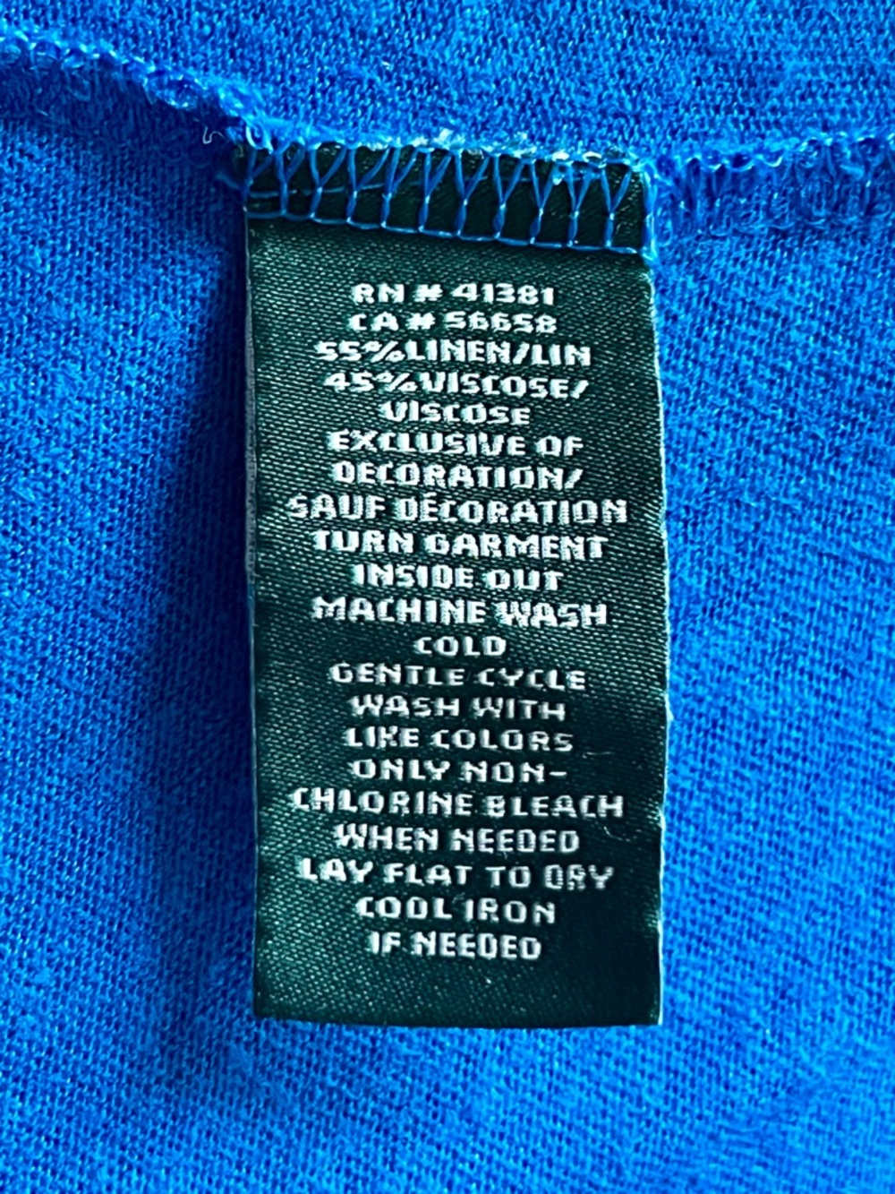 Lauren Ralph Lauren Daharlyn Twist Front Linen Blend Logo Tee Colby Blue Size L - Picture 9 of 9